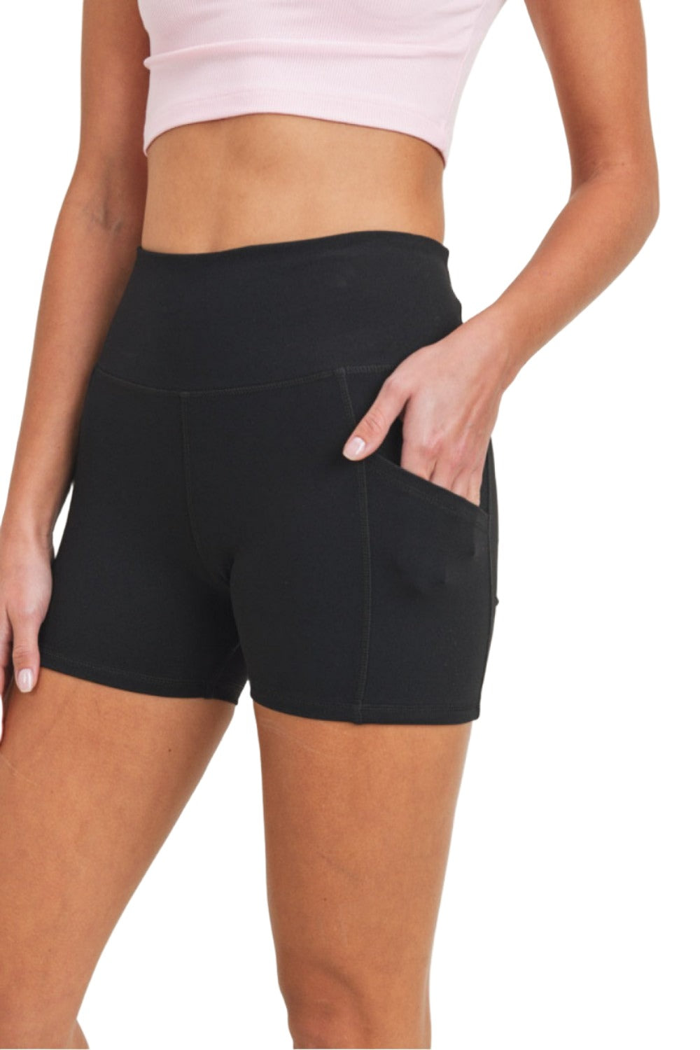 Mono B Essential Sweetheart Highwaist Shorts APH3113 - Black - Rear View