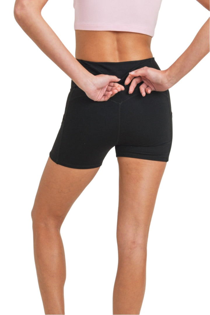 Mono B Essential Sweetheart Highwaist Shorts APH3113 - Black - Back View