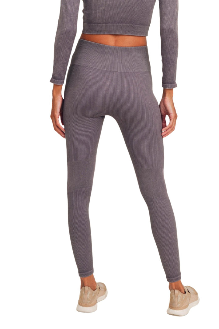 Mono B Ribbed Seamless Leggings APH3126 - Arcane - Back View