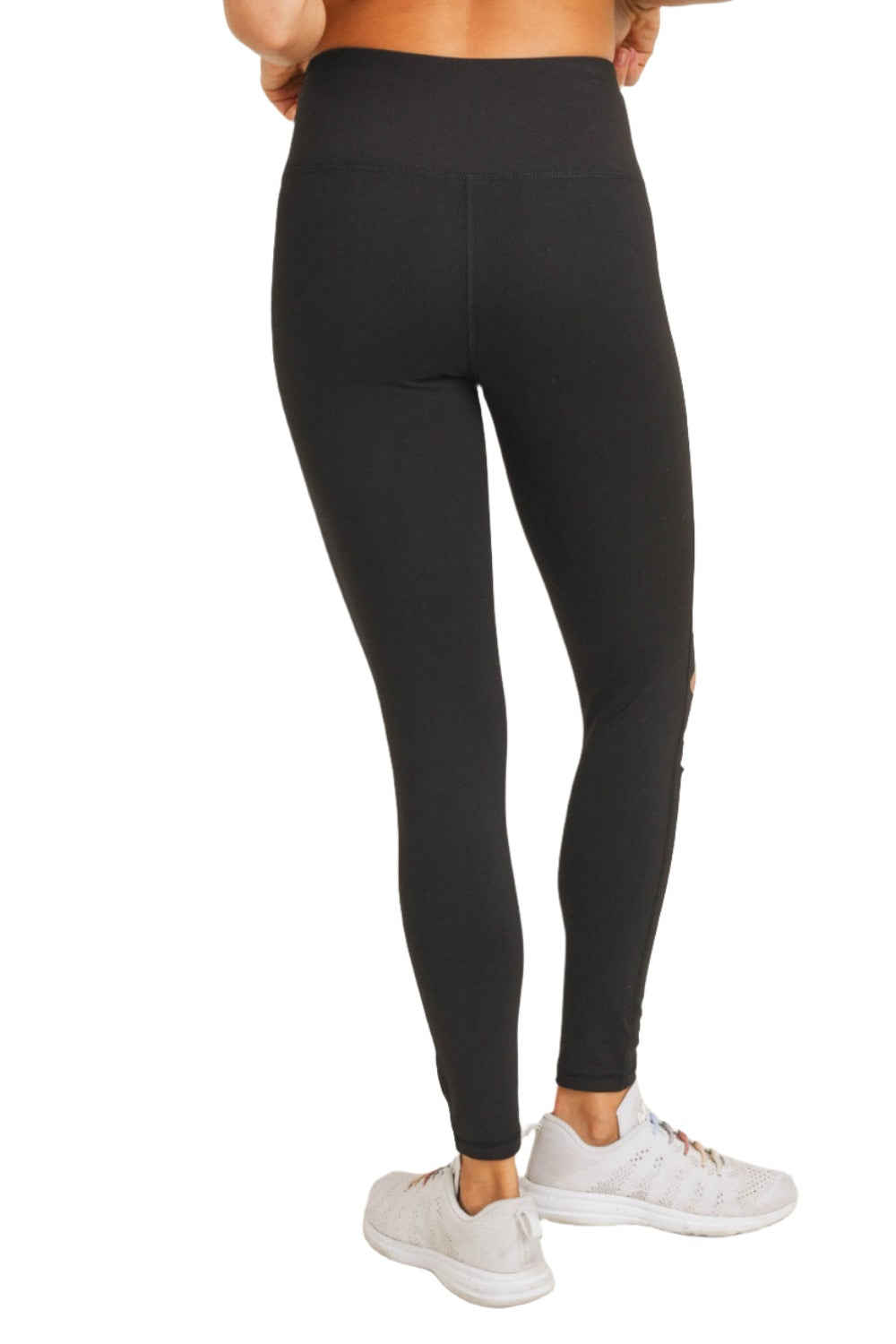 Mono B Shredded Legging APH6216 Plus - Black - Back View