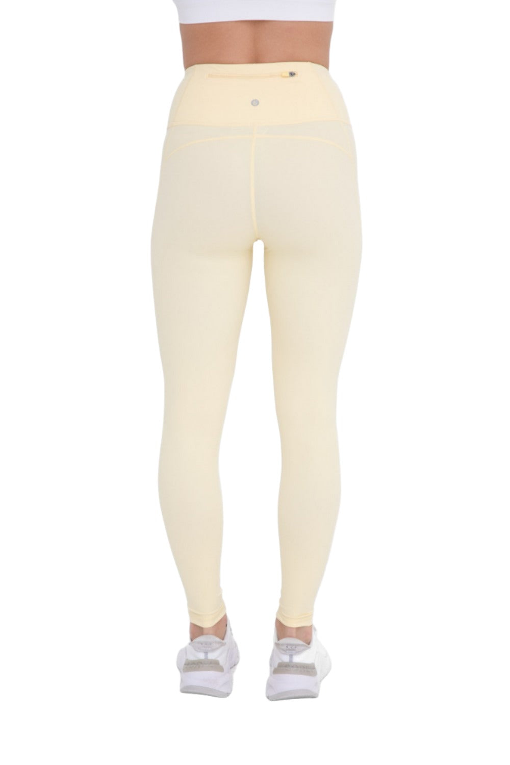 Mono B Essential Lycra-Blend Highwaist Leggings APH8007 - Lemonade - Back View