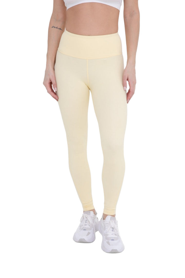 Mono B Essential Lycra-Blend Highwaist Leggings APH8007 - Lemonade - Front View