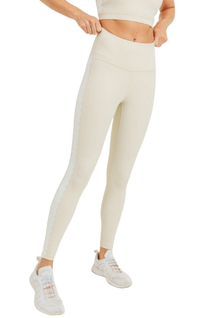 Mono B GREEN Art Deco Legging APH8009 - Natural 10 - Front View