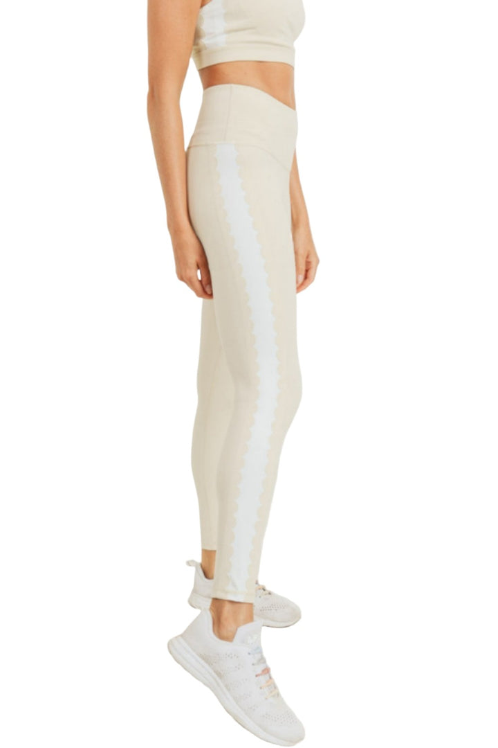 Mono B GREEN Art Deco Legging APH8009 - Natural 10 - Side View