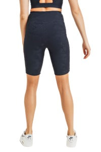 Mono B Camo Jacquard Bermuda Shorts APH8033 - Black - Back View