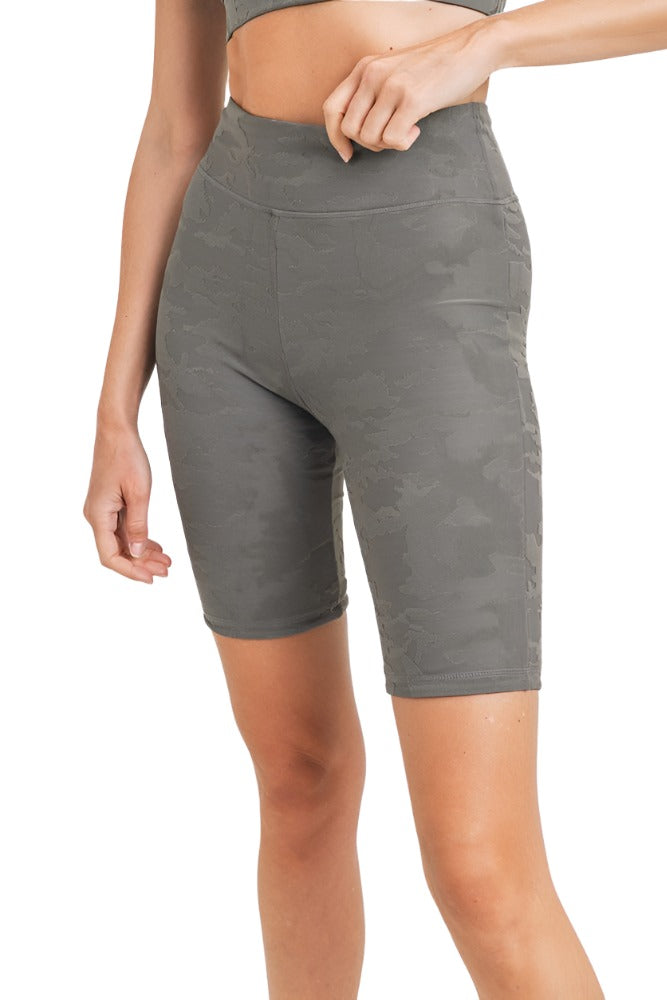Mono B Camo Jacquard Bermuda Shorts APH8033 - Gun Metal - Side View