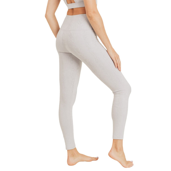 Mono B Snake Texture Leggings APH8035 - Grey 20 - Side View
