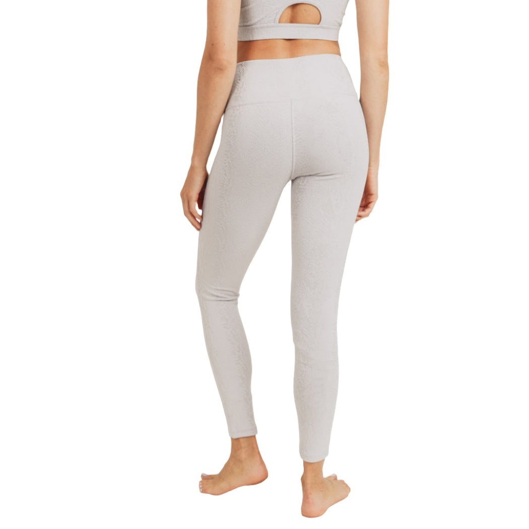 Mono B Snake Texture Leggings APH8035 - Grey 20 - Back View