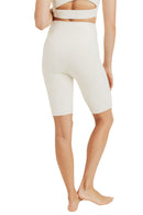 Textured Giraffe Print TACTEL® Highwaist Biker Shorts APH8039 - Natural - Back View