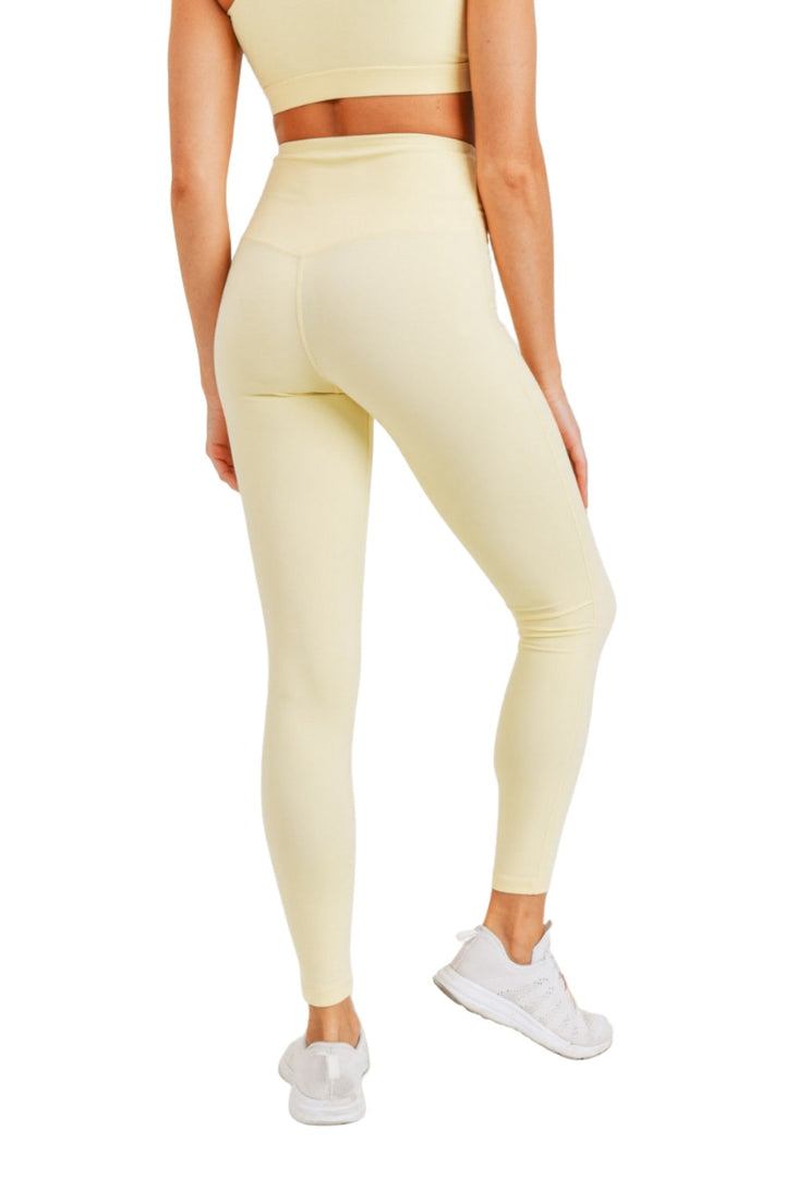 Mono B Essential Sweetheart High Waist Leggings APH8083 - Lemonade - Back View