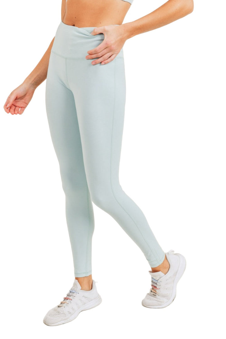 Mono B Essential Sweetheart High Waist Leggings APH8083 - Surf Spray - Side View
