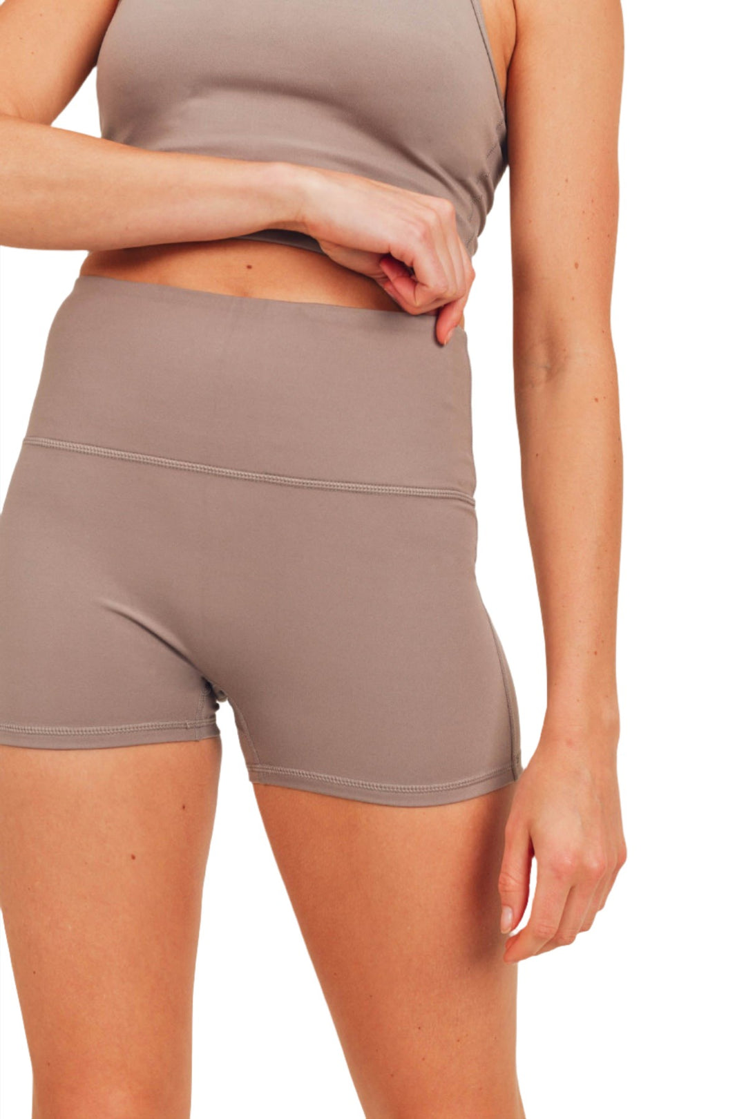 Mono B Smooth Lycra Bike Shorts APH8097 - Cinder - Front Rear View