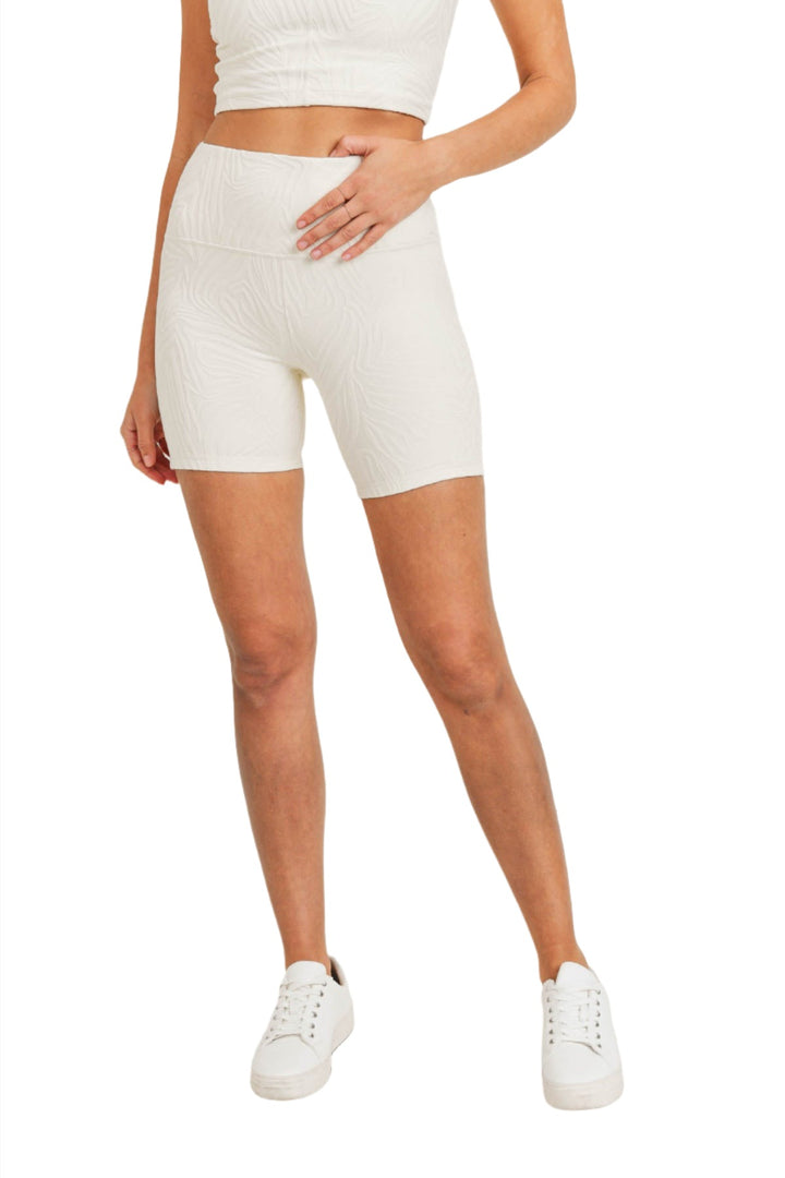 Mono B Textured Zebra Bike Shorts APH8111 - Black - Front View