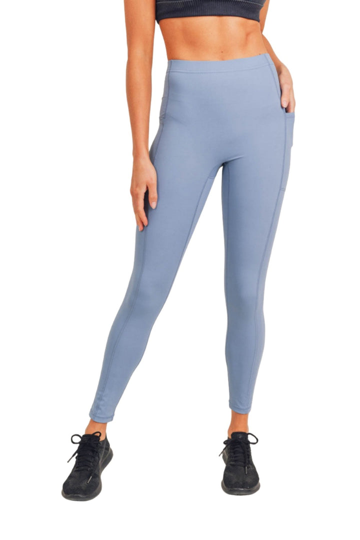 Mono B GREEN - No Front Seam Swoop Leggings APH8114 - Citadel - Front View