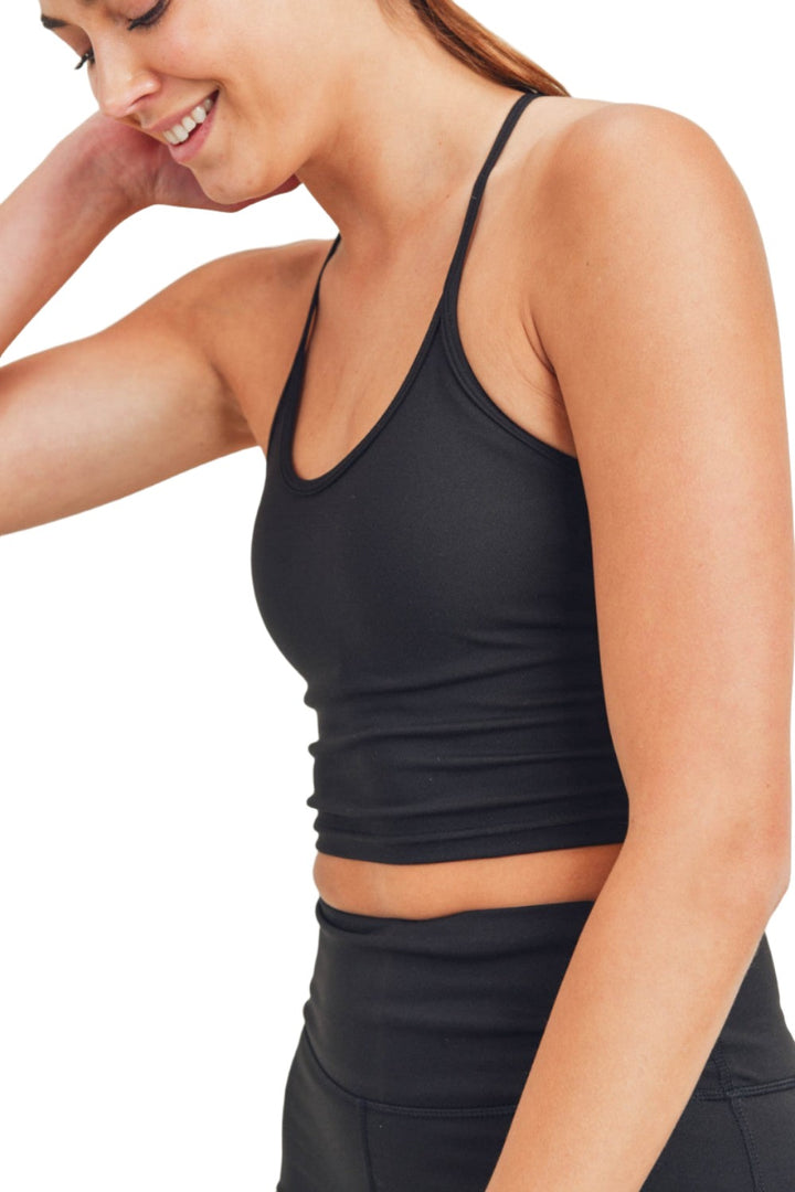 Mono B Floral Lace Crop Cami Top AT-A0417 Plus - Black - Rear View