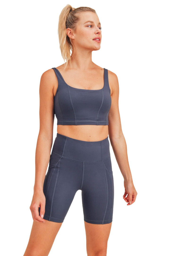 Mono B Paneled Double Bra AT-A0424 Plus - Blue - Front View