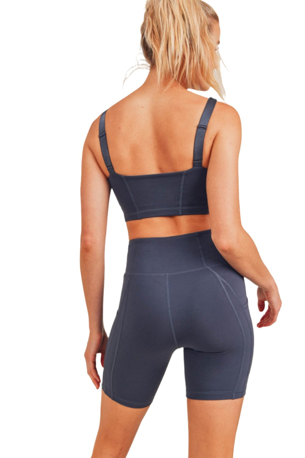 Mono B Paneled Double Bra AT-A0424 Plus - Blue - Back View