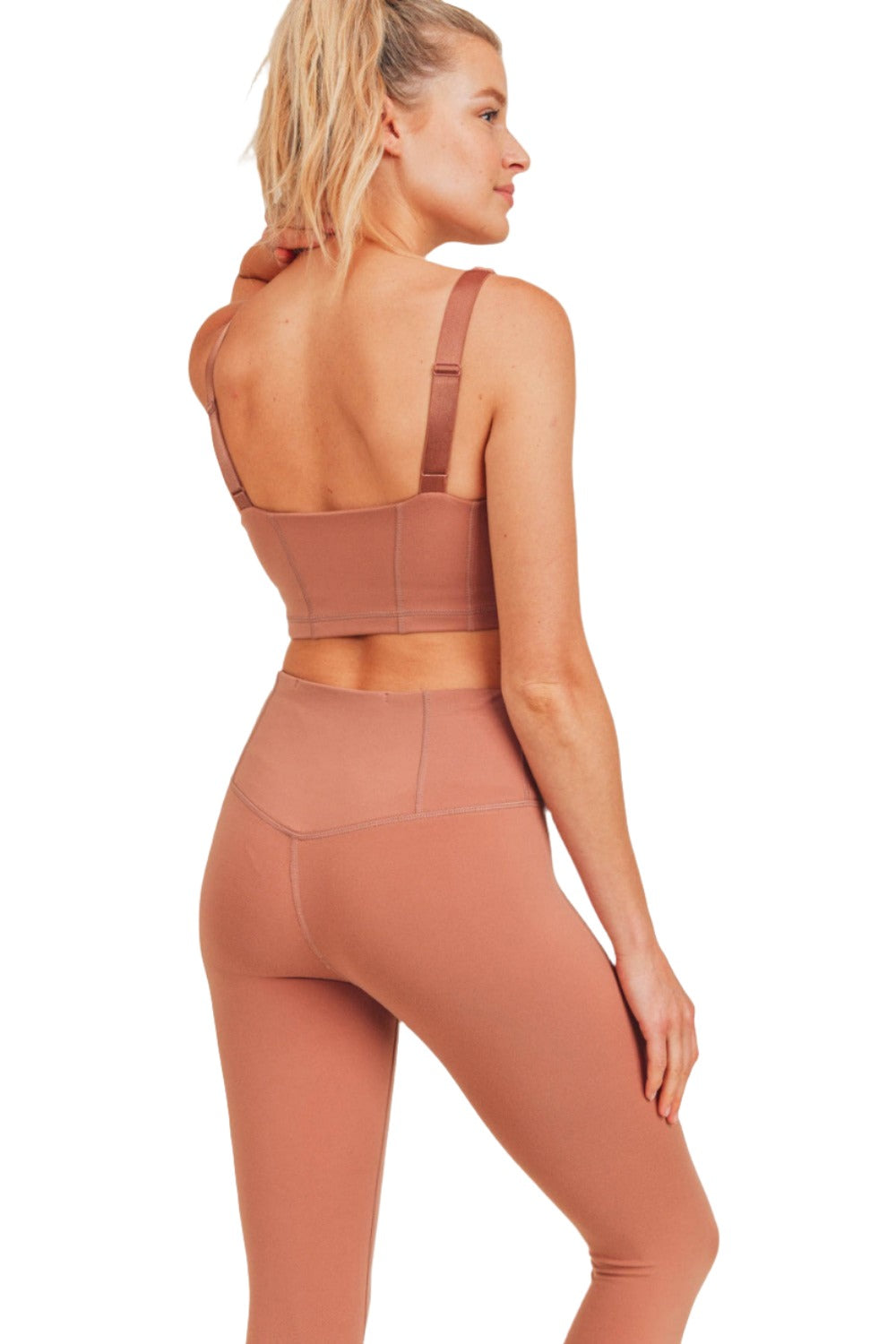 Mono B Paneled Double Bra AT-A0424 Plus - Brindle - Back Side View