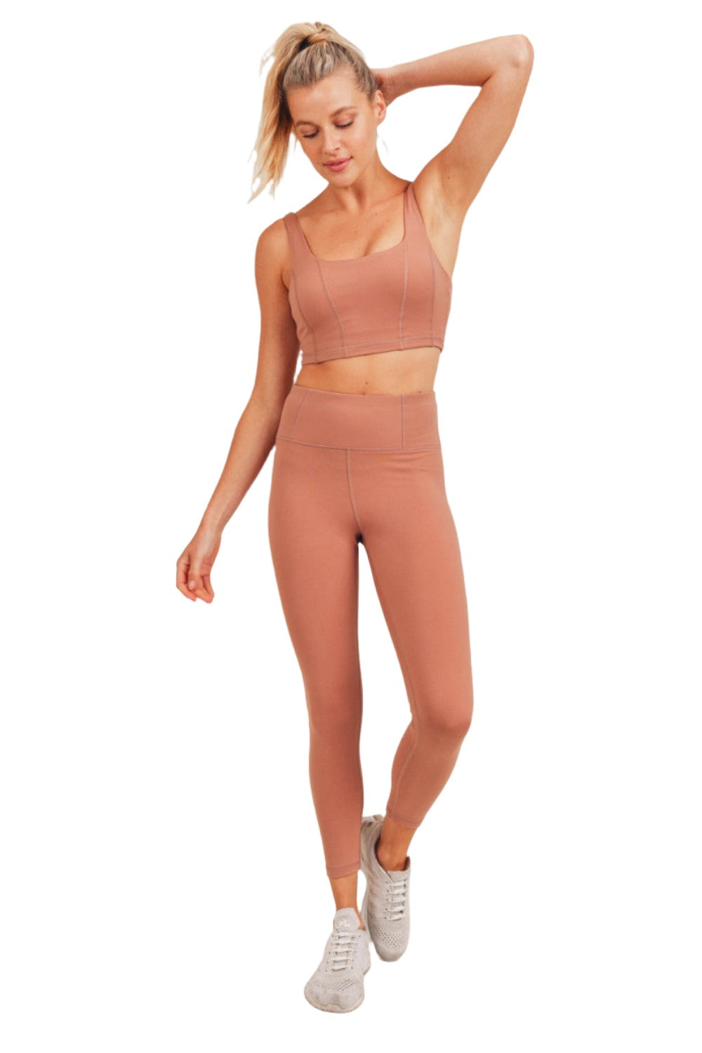 Mono B Paneled Double Bra AT-A0424 Plus - Brindle - Front Full View