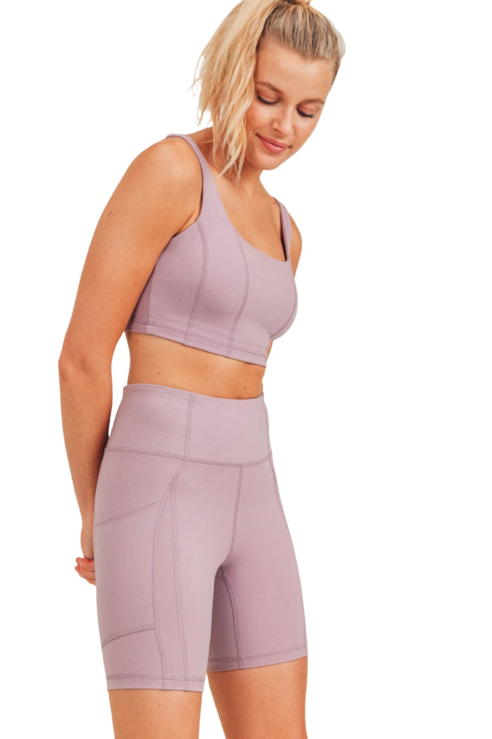 Mono B Paneled Double Bra AT-A0424 Plus - Mauve - Side View