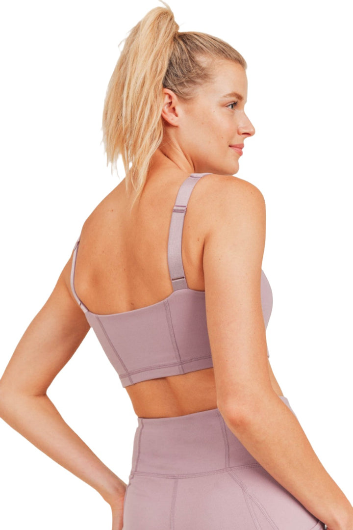 Mono B Paneled Double Bra AT-A0424 Plus - Mauve - Back View
