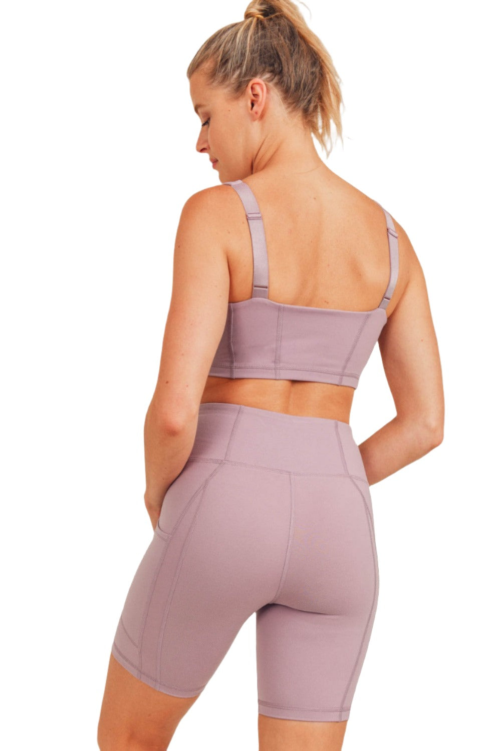 Mono B Paneled Double Bra AT-A0424 Plus - Mauve - Back View