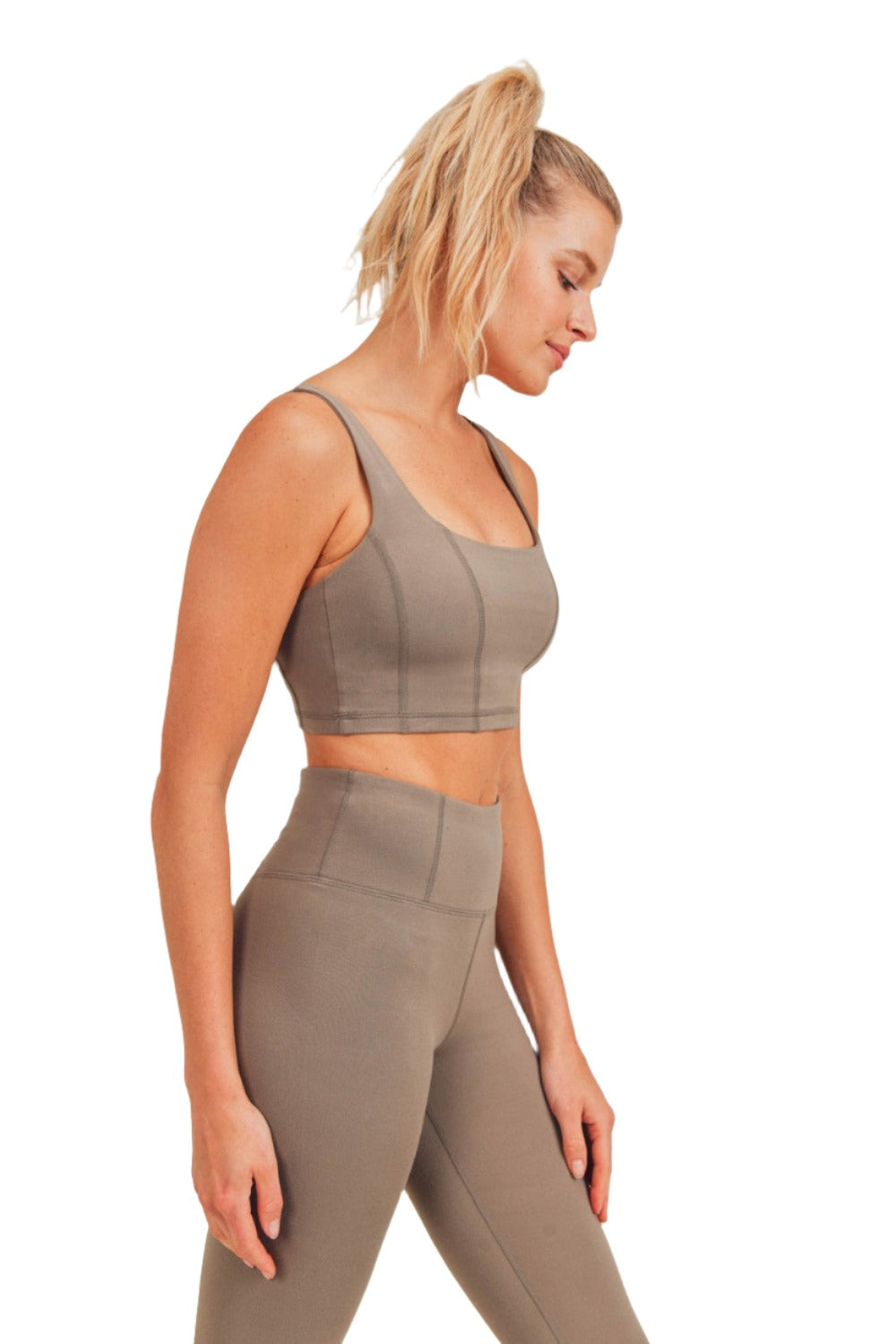 Mono B Paneled Double Bra AT-A0424 Plus - Mocha - Side View