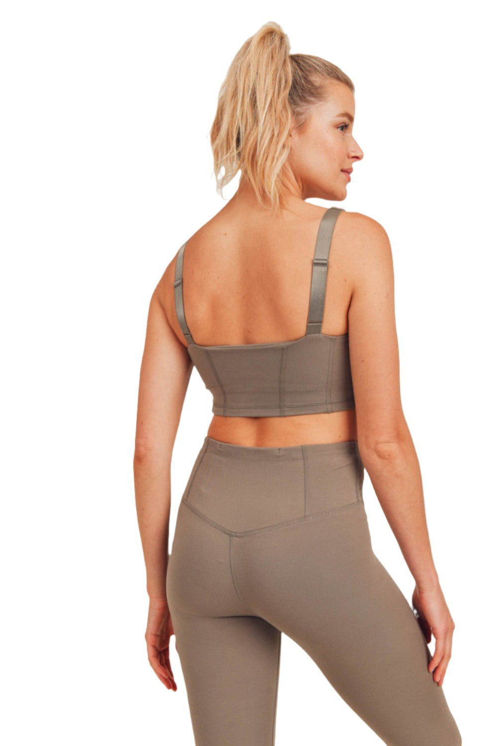 Mono B Paneled Double Bra AT-A0424 Plus - Mocha - Back View