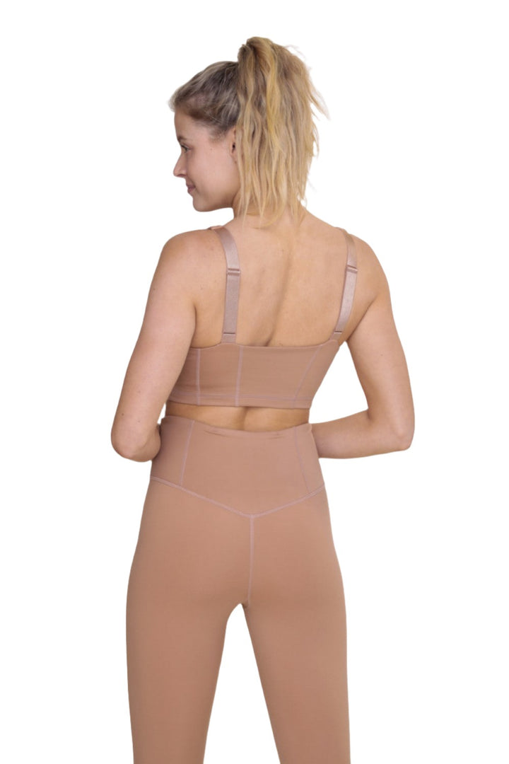 Mono B Paneled Double Bra AT-A0424 Plus - Mud - Back View