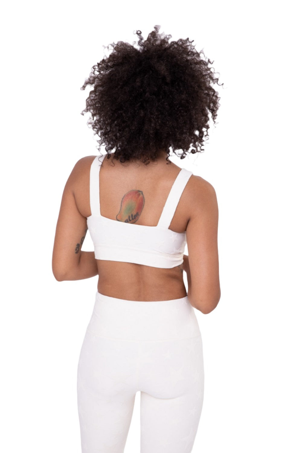 Mono B Seeing Stars Zip Sports Bra AT-A0667 Plus Too - Natural - Back View