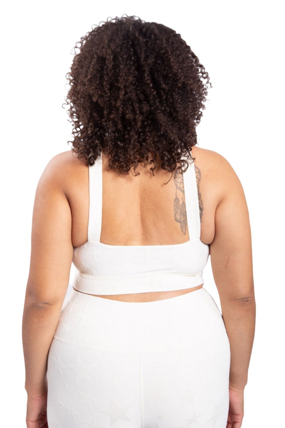 Mono B Seeing Stars Zip Sports Bra AT-A0667 Plus Too - Natural - Back View