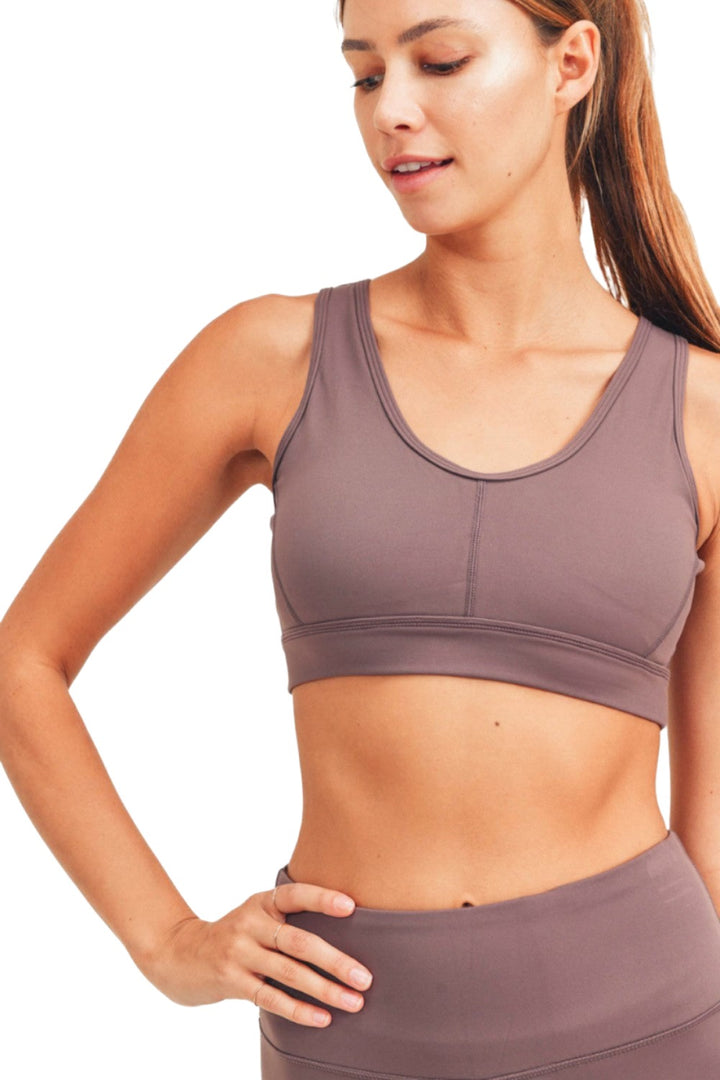 Mono B Bronze Newport Bra Top AT-A0737 - Bark - Rear View