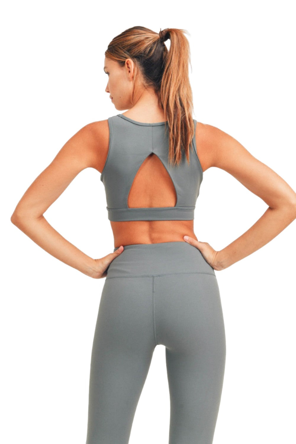 Mono B Bronze Newport Bra Top AT-A0737 - Dark Sage - Back View