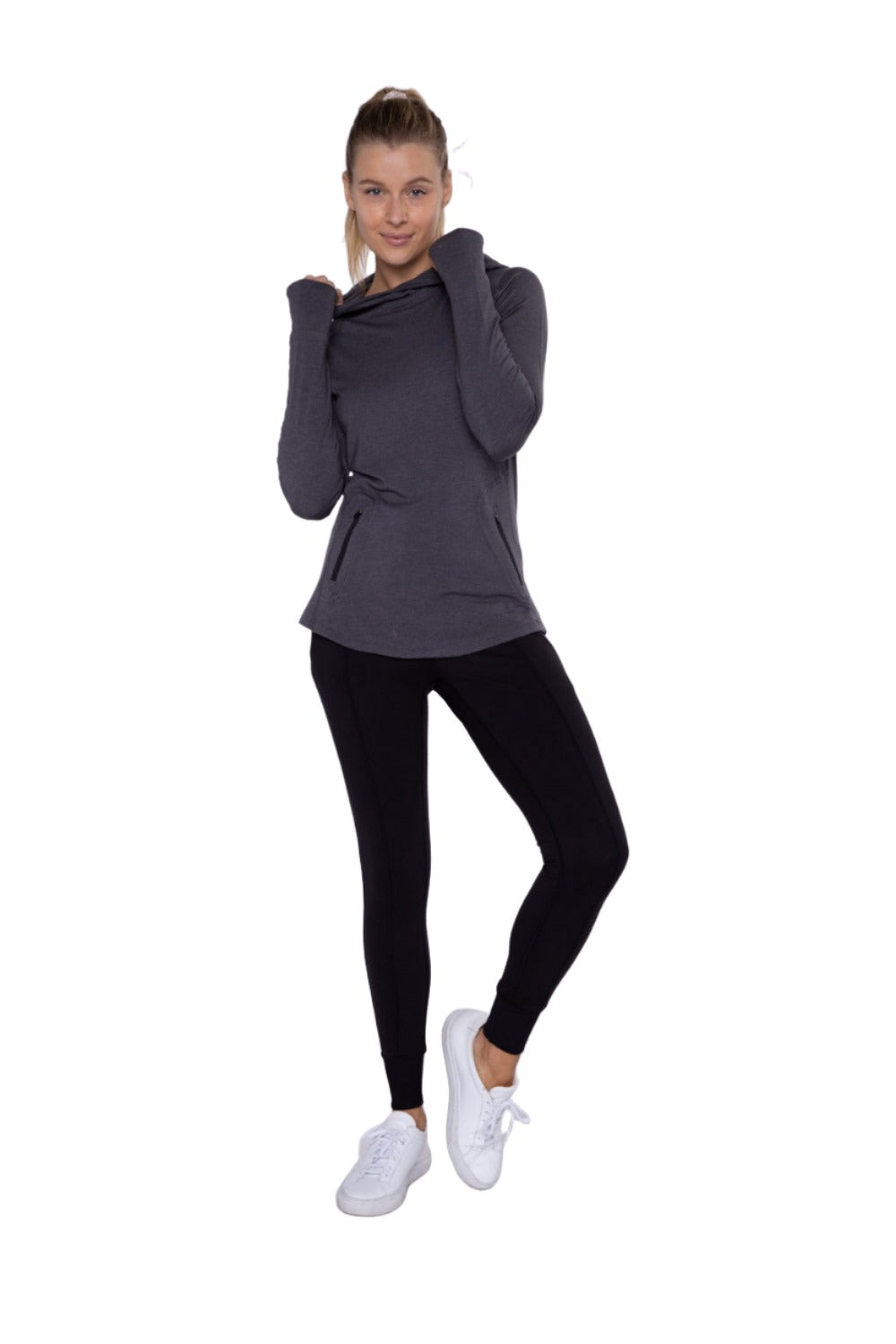 Mono B Mono B GREEN - Slim-Fit Paneled Joggers APH-A0760 And Plus - Black - Front Full View