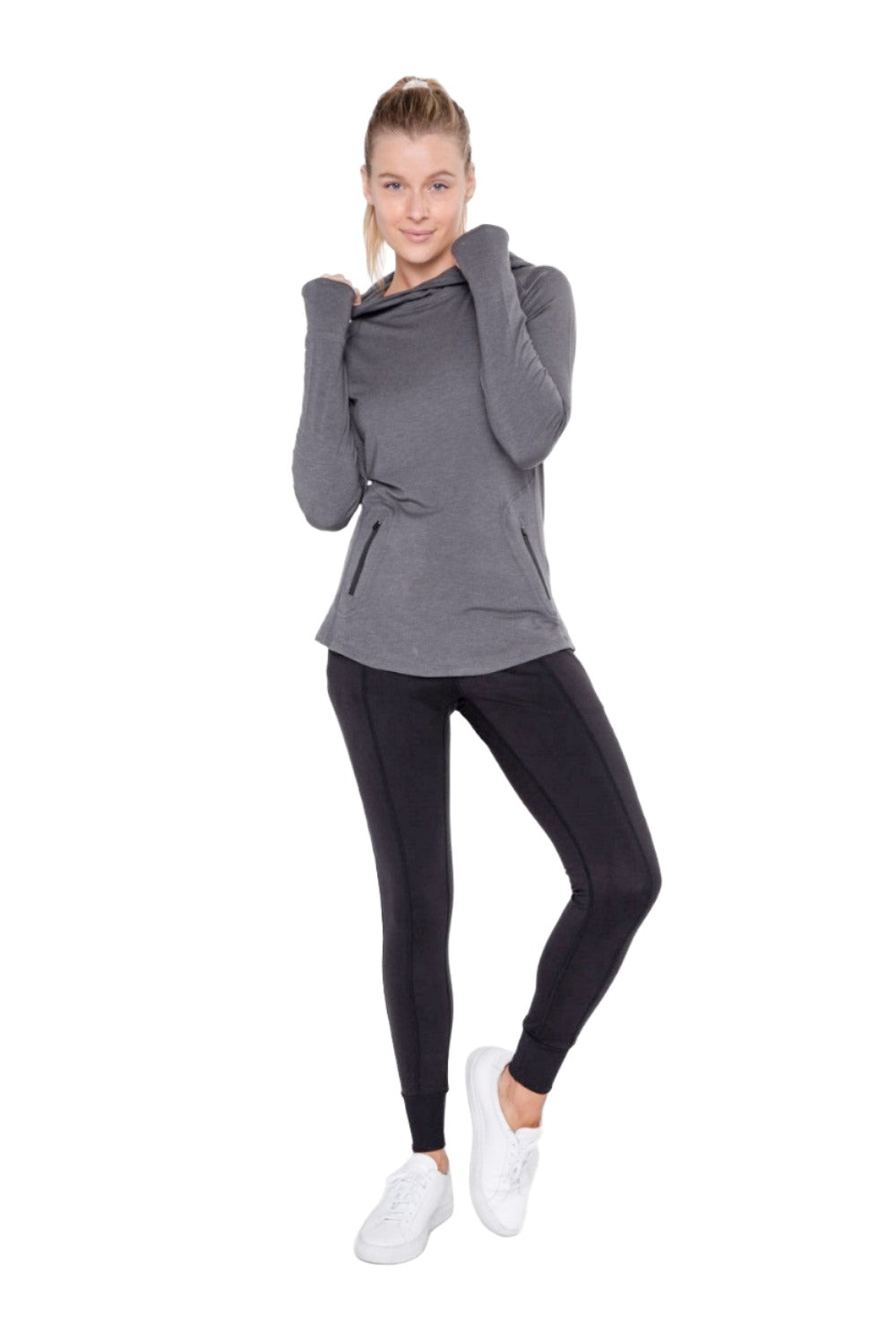 Mono B Mono B GREEN - Slim-Fit Paneled Joggers APH-A0760 And Plus - Black - Front Full View