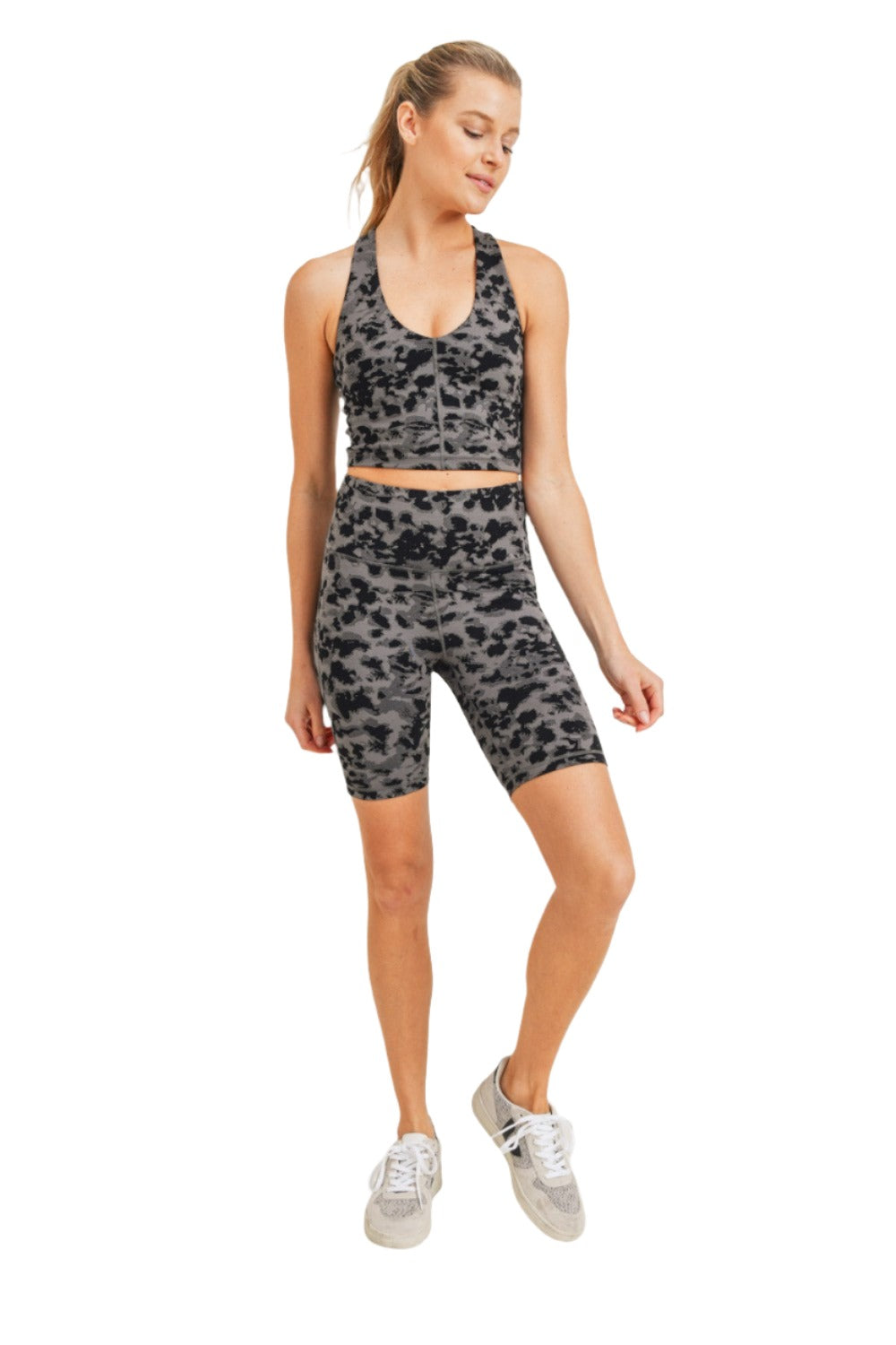 Mono B Textured Spotted Jacquard Bra AT-A0748 - Black/Grey - Front Full View