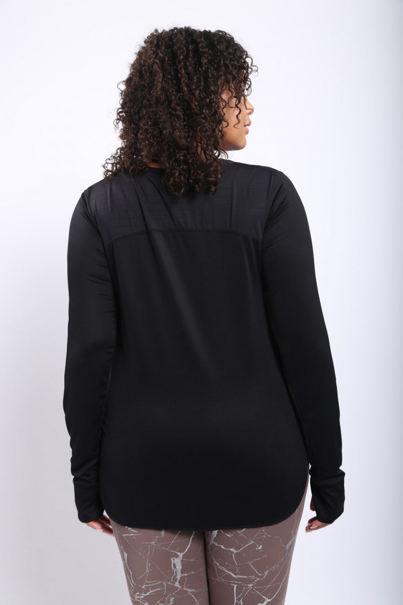 Mono B Meshy Back Long Sleeve Top AT-A0761 and Plus