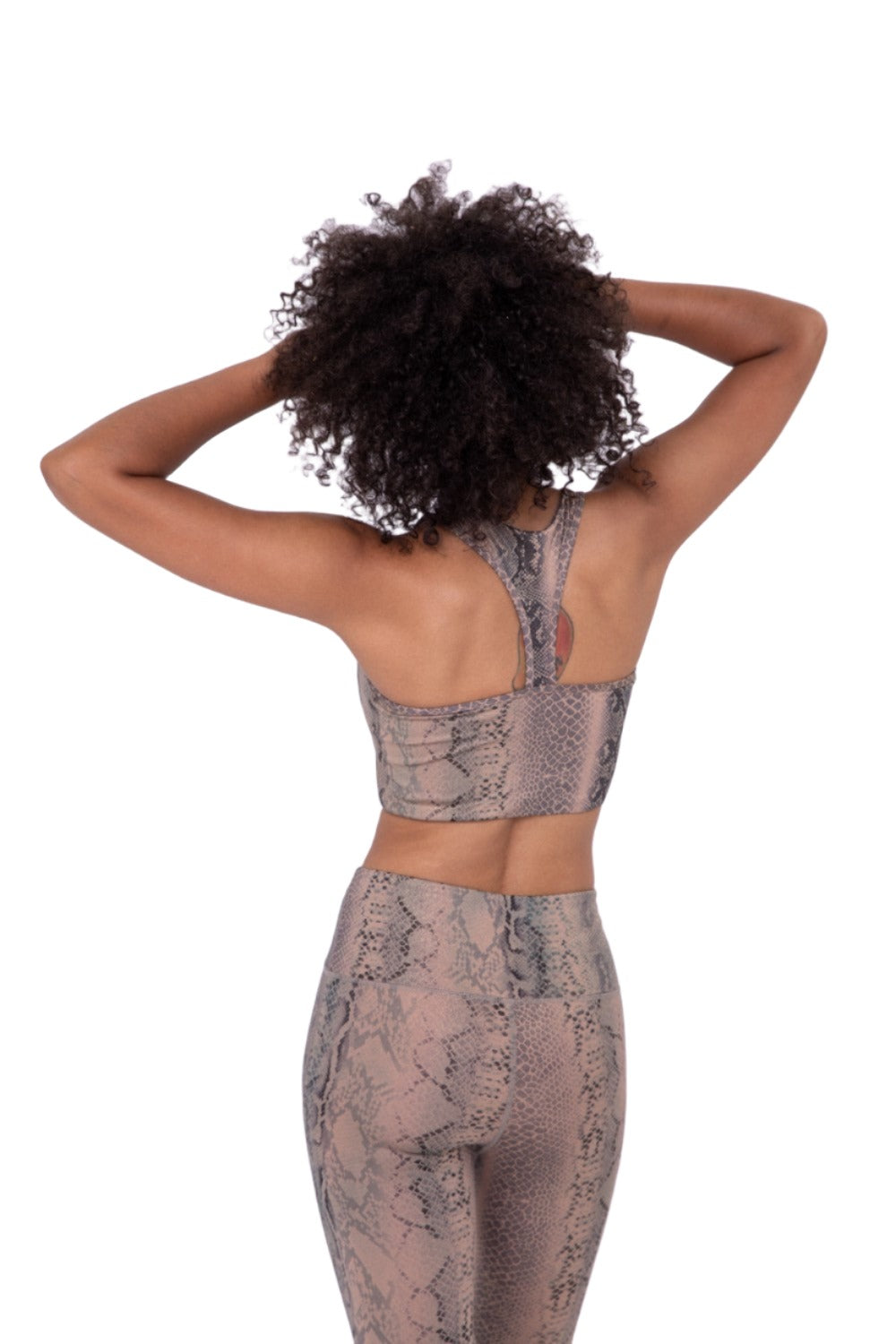 Mono B Metallic Racerback Bra AT-A0763 - Mushroom Snake - Back View
