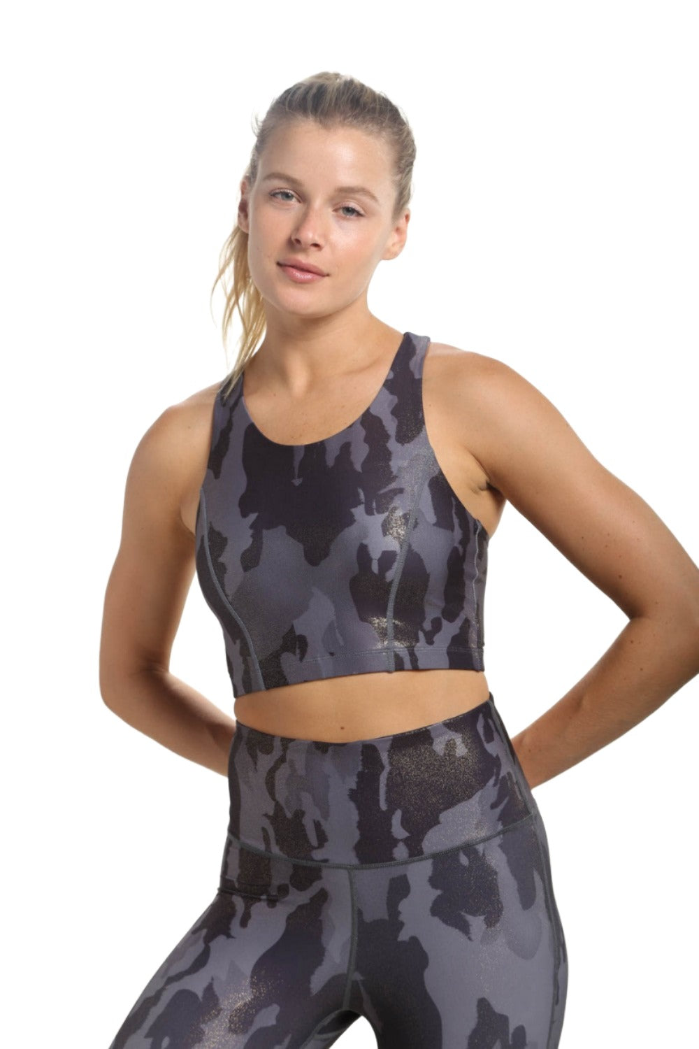 Mono B Metallic Camo Bra Top AT-A0767 - Urban Chic - Front View