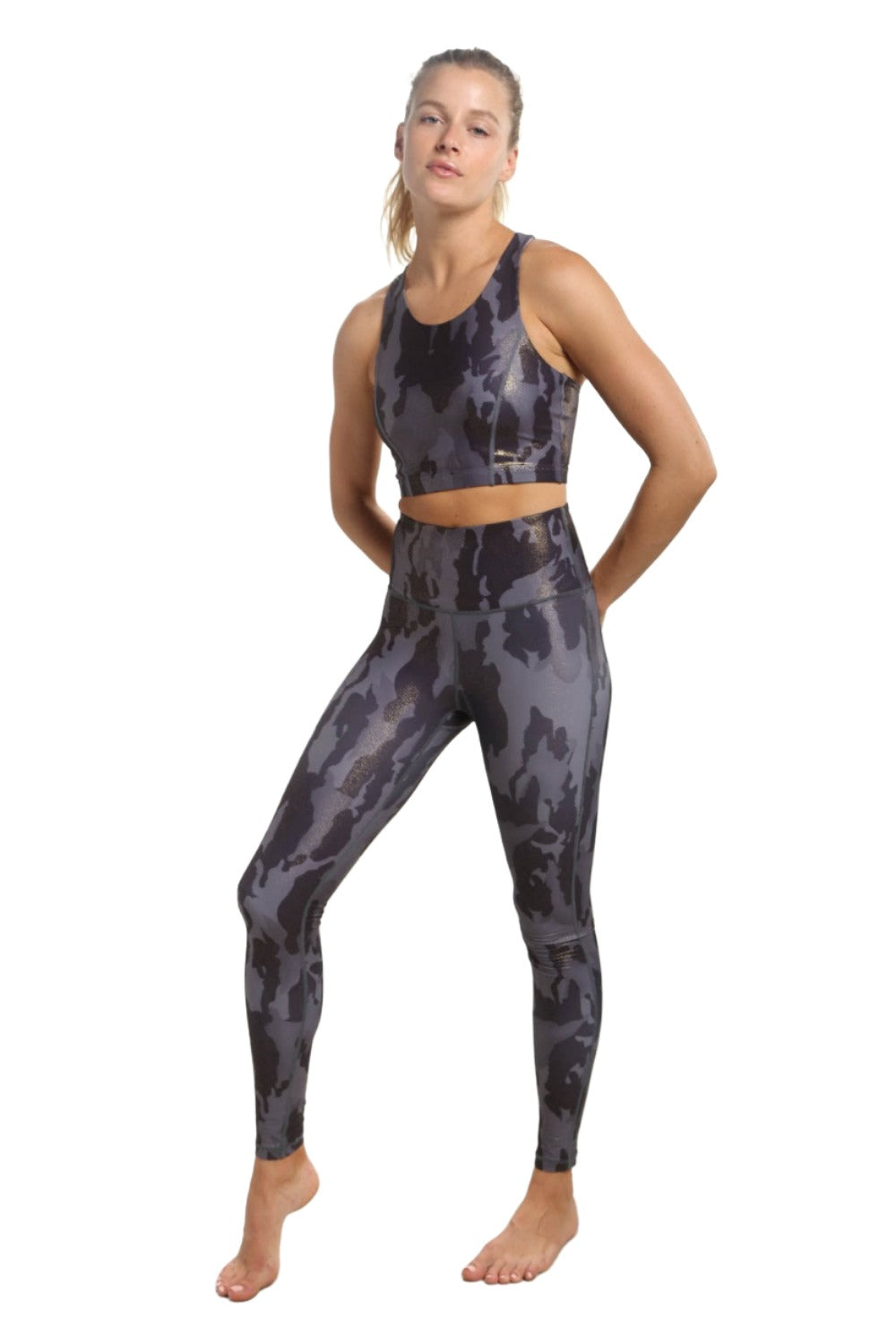 Mono B Metallic Camo Bra Top AT-A0767 - Urban Chic - Front Full View