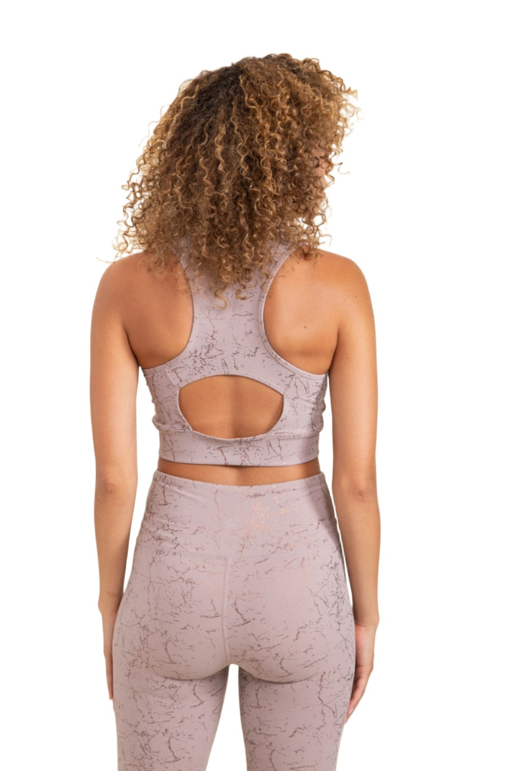 Mono B Foil Marble Sports Bra AT-A0925 - Iris Copper - Back View
