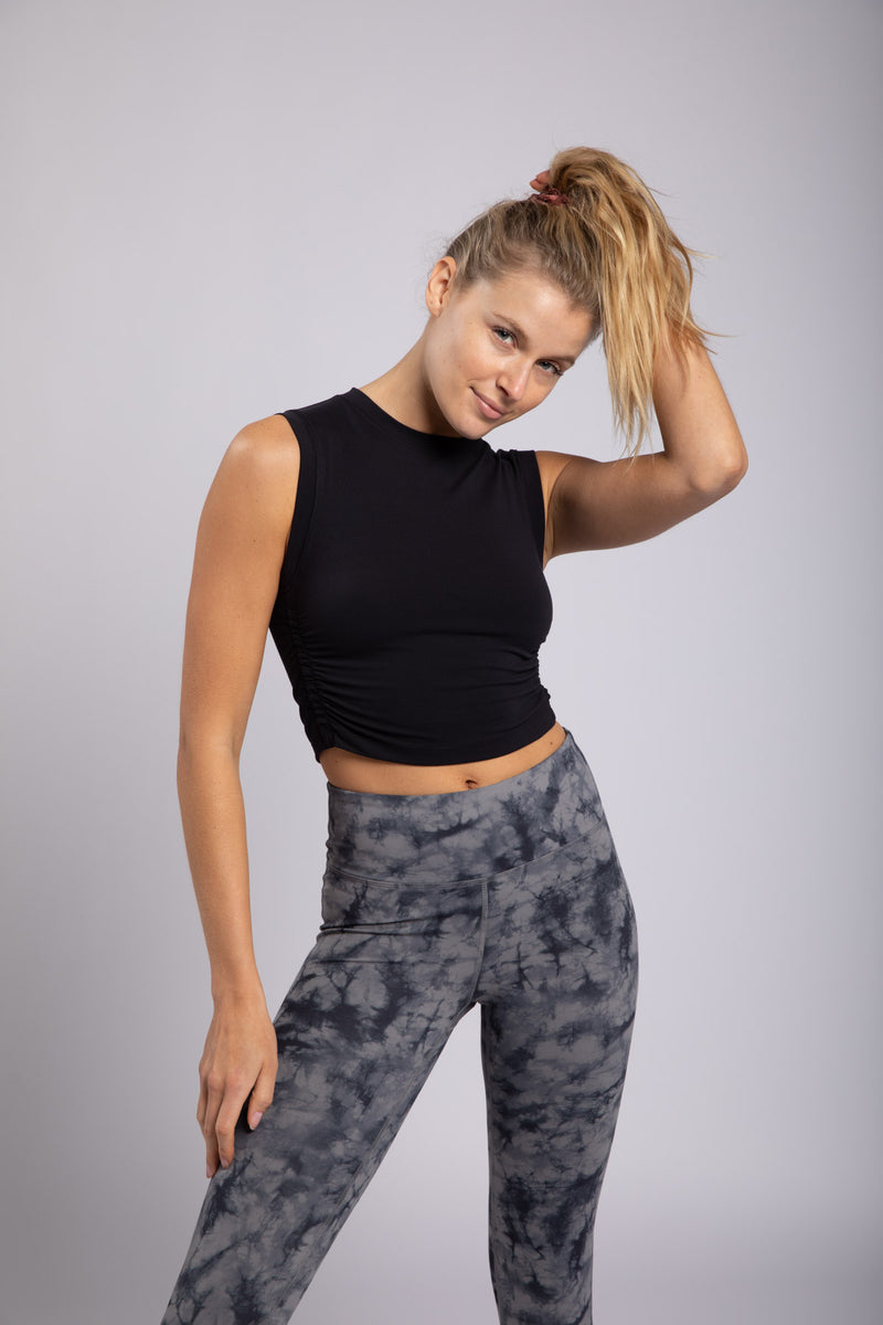 Mono B  Rouched Sides Crop Top AT-A1038