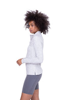 Mono B Half Zip Fitted Long Sleeve Top AT-A1150 - Sand - Side View