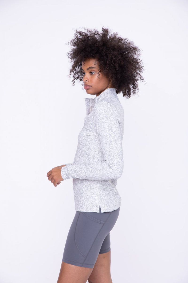 Mono B Half Zip Fitted Long Sleeve Top AT-A1150