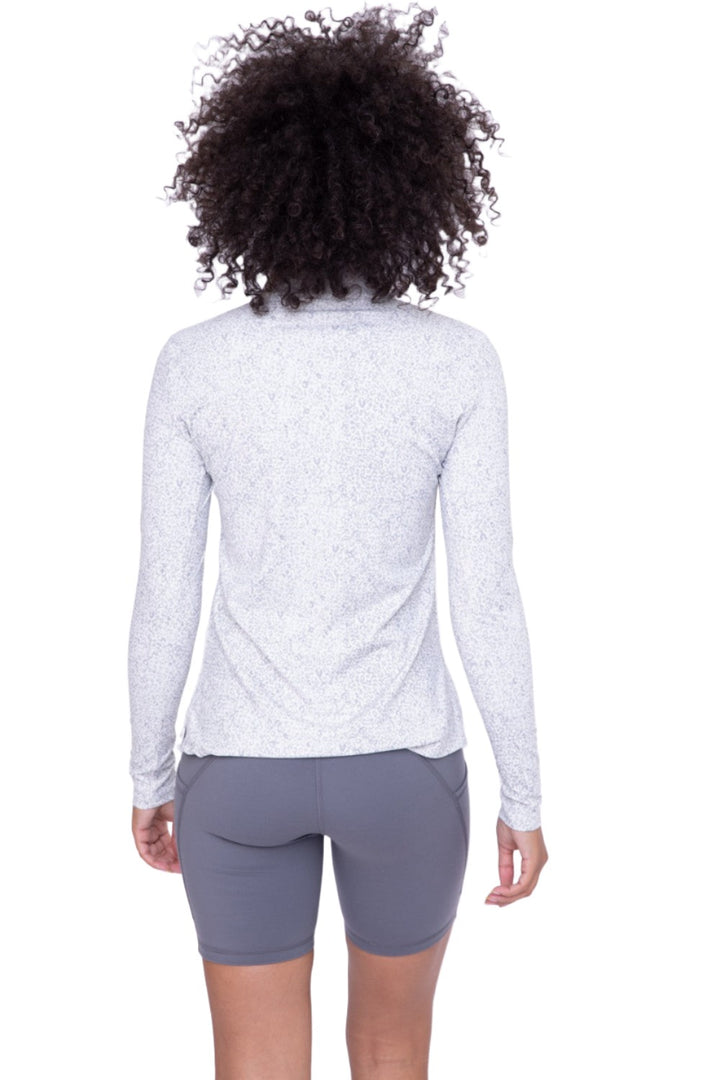 Mono B Half Zip Fitted Long Sleeve Top AT-A1150 - Sand - Back View