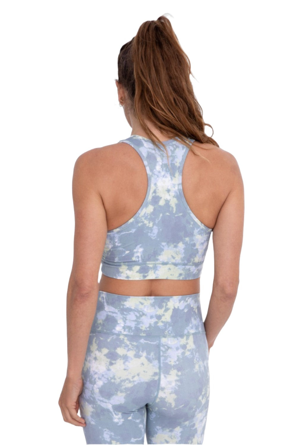 Mono B Tie Dyed X Front Bra Top AT-A1259 - Forest - Back View