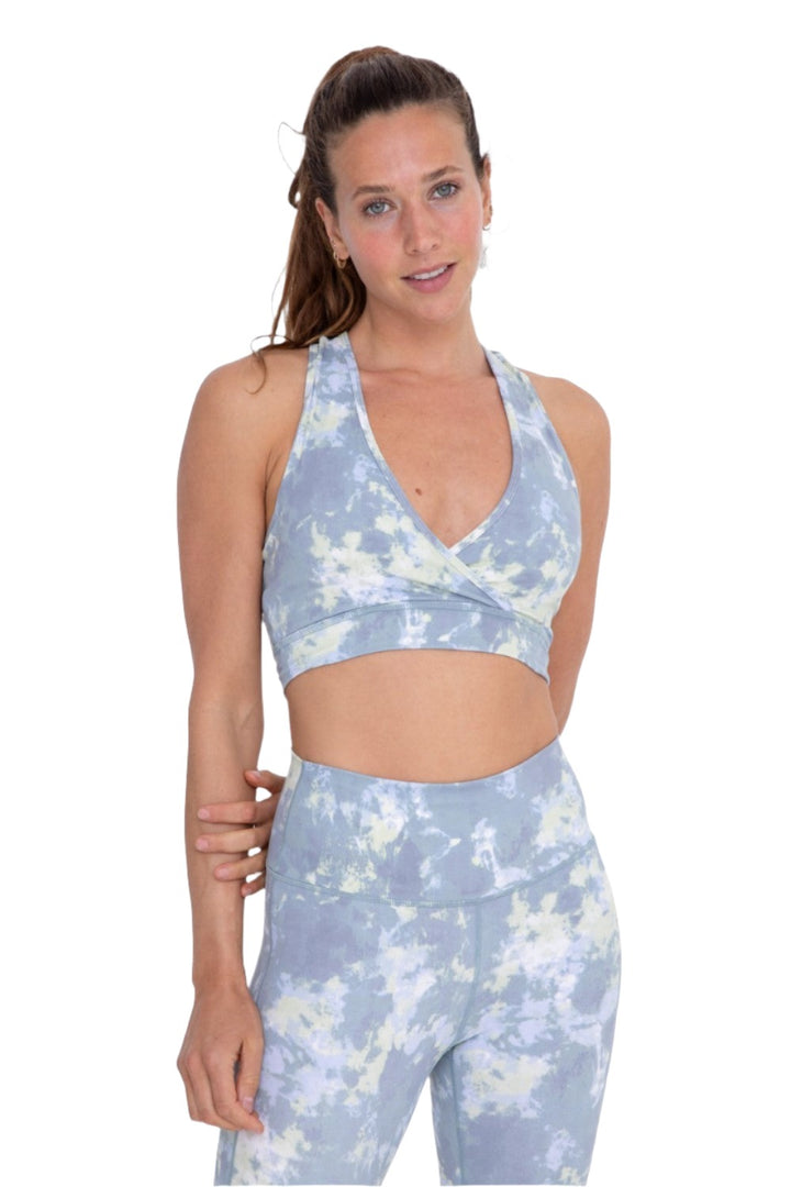 Mono B Tie Dyed X Front Bra Top AT-A1259 - Forest - Front View