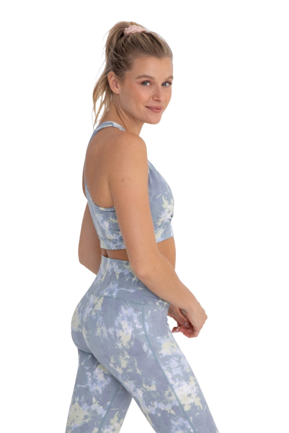 Mono B Tie Dyed X Front Bra Top AT-A1259 - Forest - Side View2