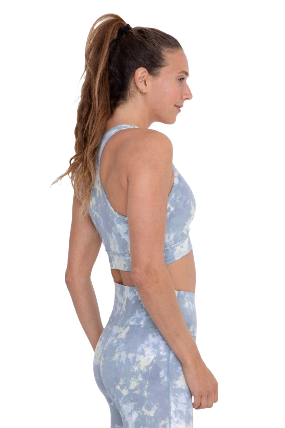 Mono B Tie Dyed X Front Bra Top AT-A1259 - Forest - Side View