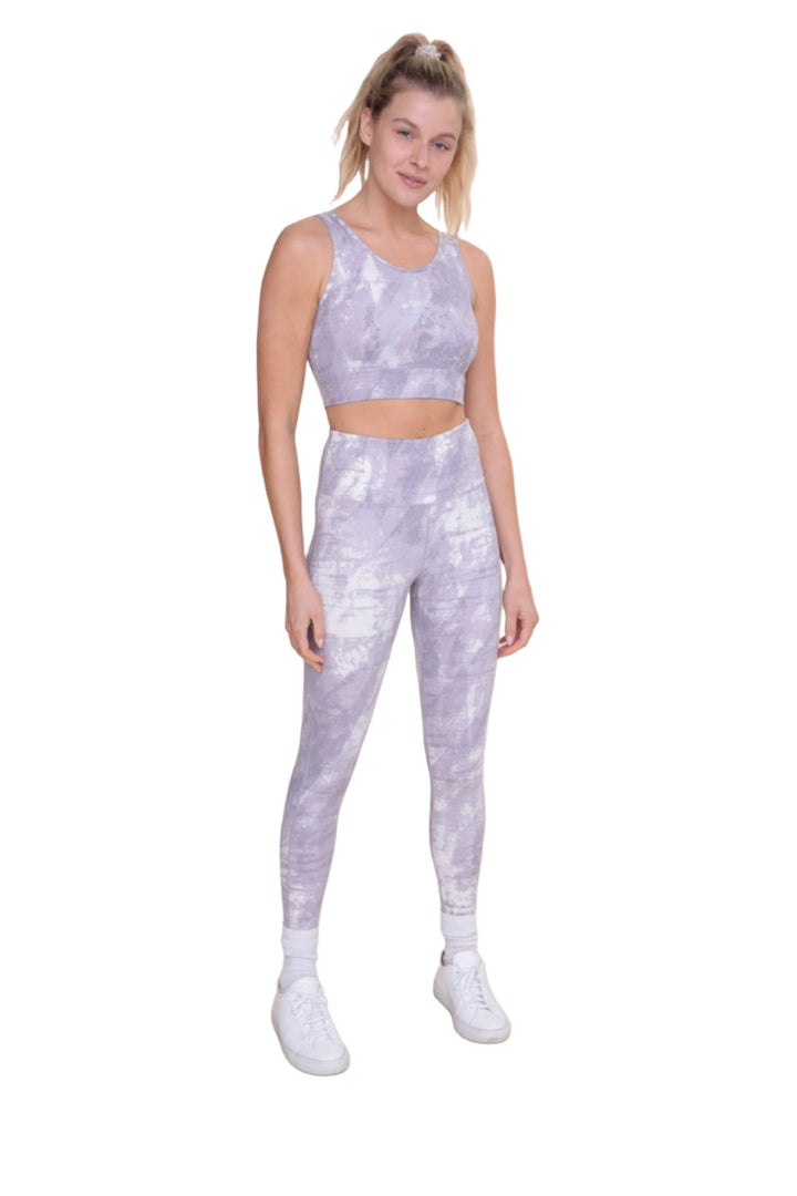 Mono B Concrete Key Hole Bra Top AT1262 - Lavender Cement - Front Full View